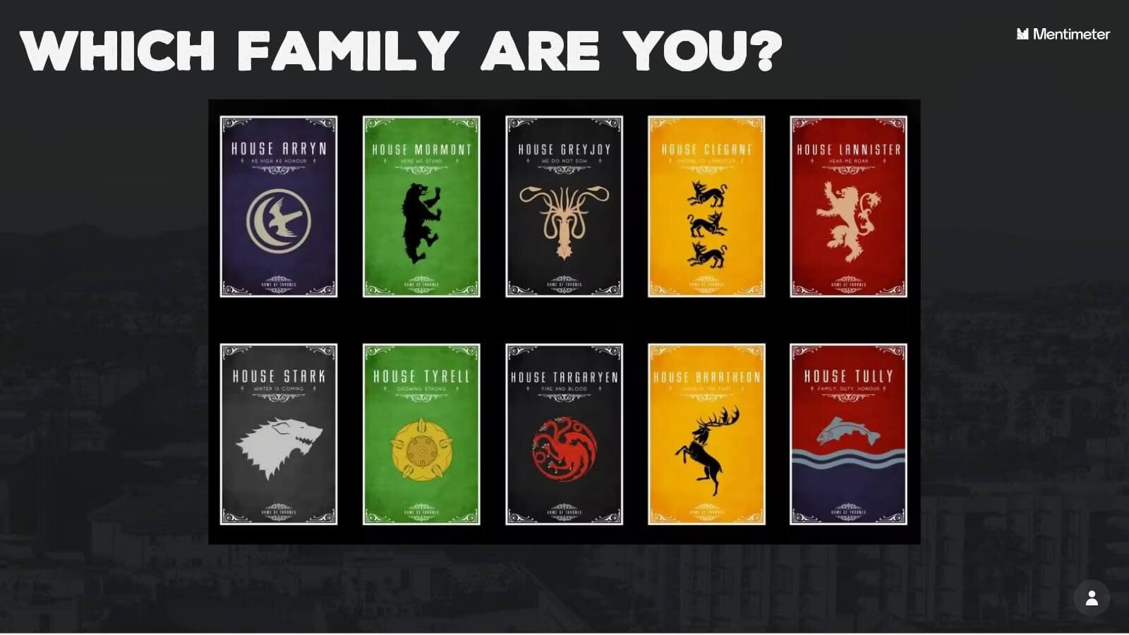 Which Game of Thrones Family Are You?