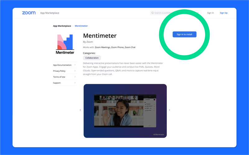 Download the Mentimeter for Zoom app